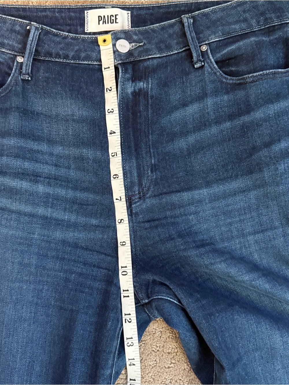 Paige Leenah High Waist Wide Leg Trouser style Jeans, Praline Blue, Size 33 - Picture 6 of 14
